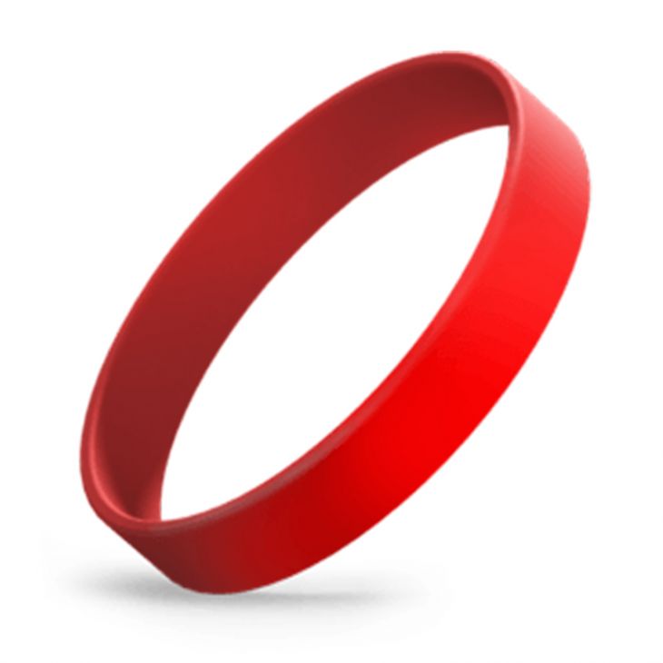 Red 1/2" Silicone Wristband main image