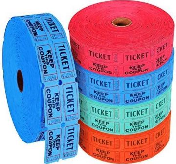 Roll Tickets: Case of 20 Double Rolls, 2,000 Individually Numbered Tickets