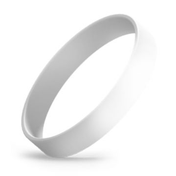 White 1/2" Silicone Wristband