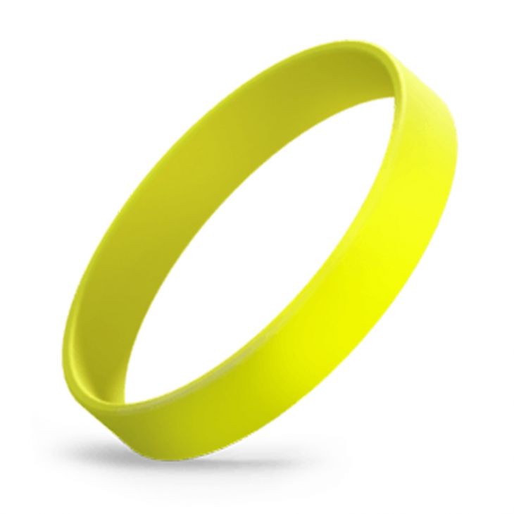 Yellow 1/2" Silicone Wristband main image