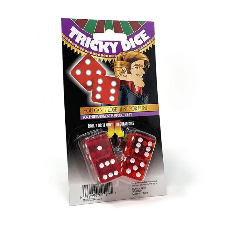 Tricky Dice: 3/4 in., Transparent Red (2 pairs dice) main image