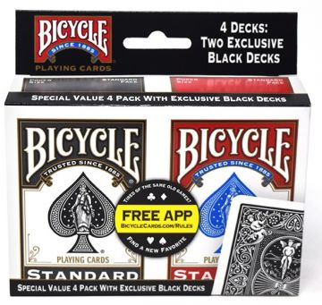 Bicycle 808 Playing Cards 4 Pack - Red / Black Decks