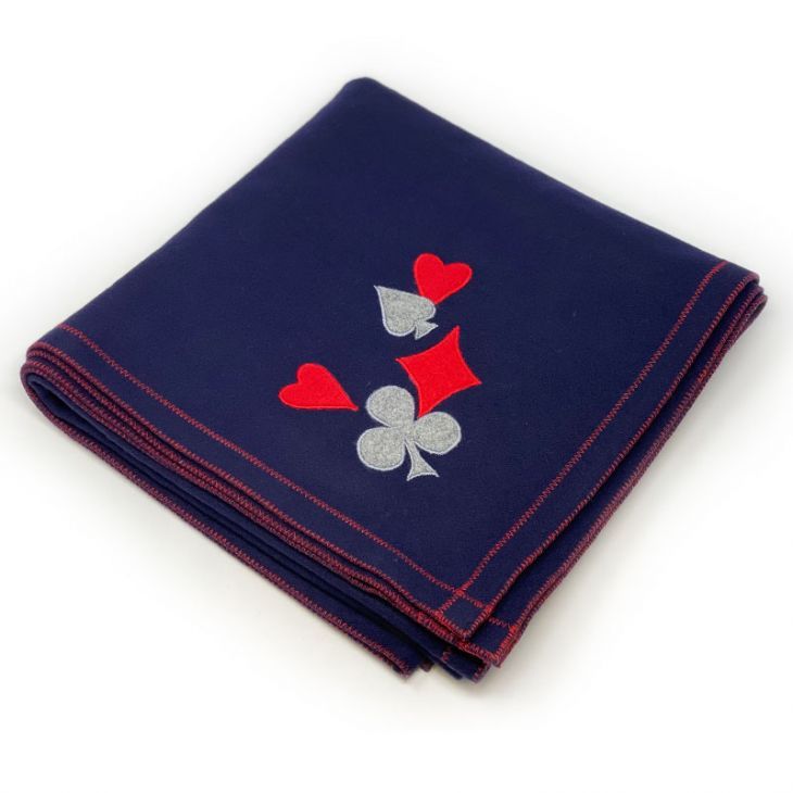 Bridge Table Cover, Wool-Nylon, Design #02 - Pips Cascade, Navy Blue main image