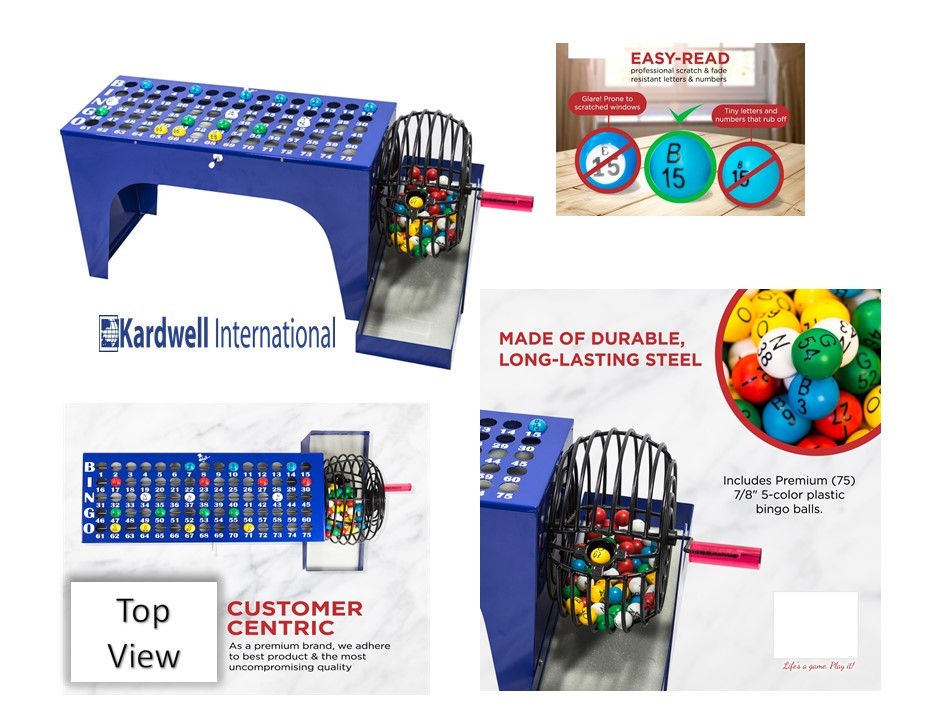 Bingo Cage Set, Automatic / Speedmatic With Colored Balls - Kardwell.com