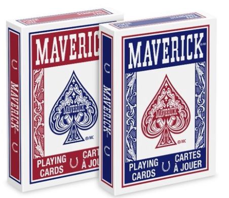 Maverick Playing Cards, Poker, Regular Index, 1/2 Blue 1/2 Red - 1 gross (144 decks) main image
