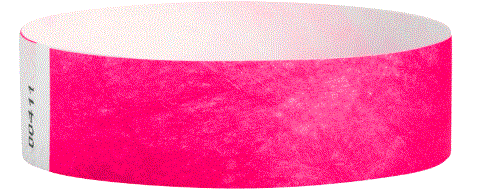 Tyvek 3/4" Colored Wristbands, Neon Pink (500 Wristbands per box) main image