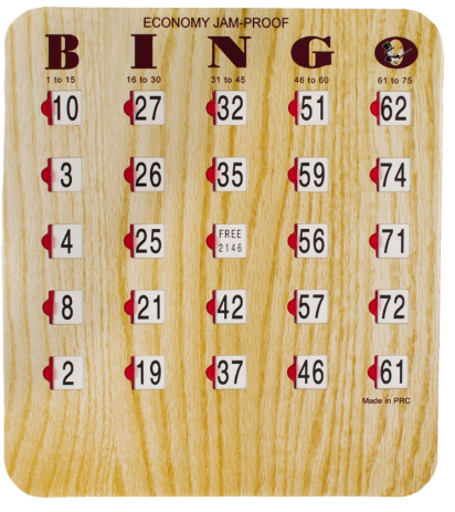 Fingertip Bingo Slide Cards (No. WG1): Heavyweight 5-ply, Wood Grain Face, (per Set of 50 Cards) main image