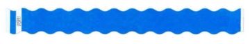 Blue Tyvek 1" Wavy Cut Wristbands - 500 per box