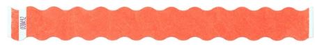 Orange Tyvek 1" Wavy Cut Wristbands - 500 per box main image