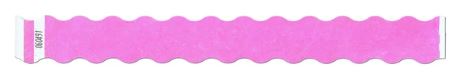 Pink Tyvek 1" Wavy Cut Wristbands - 500 per box main image