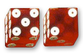 Ring Eye Casino Dice: 3/4 in., High Polish, Razor Edge, Red (Stick of 5) main image