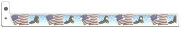 Vinyl 3/4" Expressions Design Wristbands, American Eagle features a White Wristband with Flag and Ea