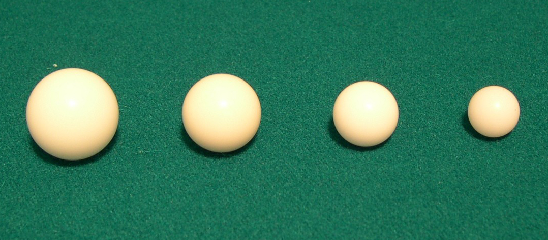 Roulette ball sizes